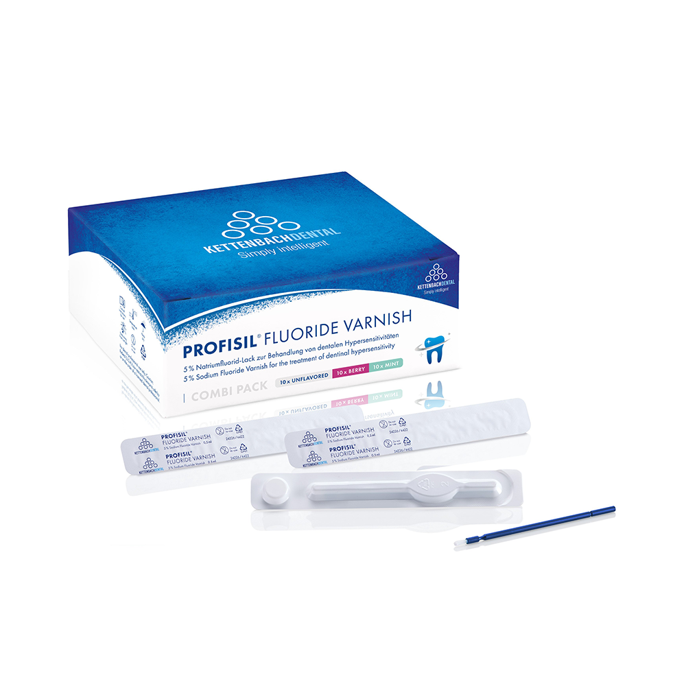 Profisil Fluoride Varnish Combi Pack (Mint / Berry / Unflavored), 30 x 0.5ml