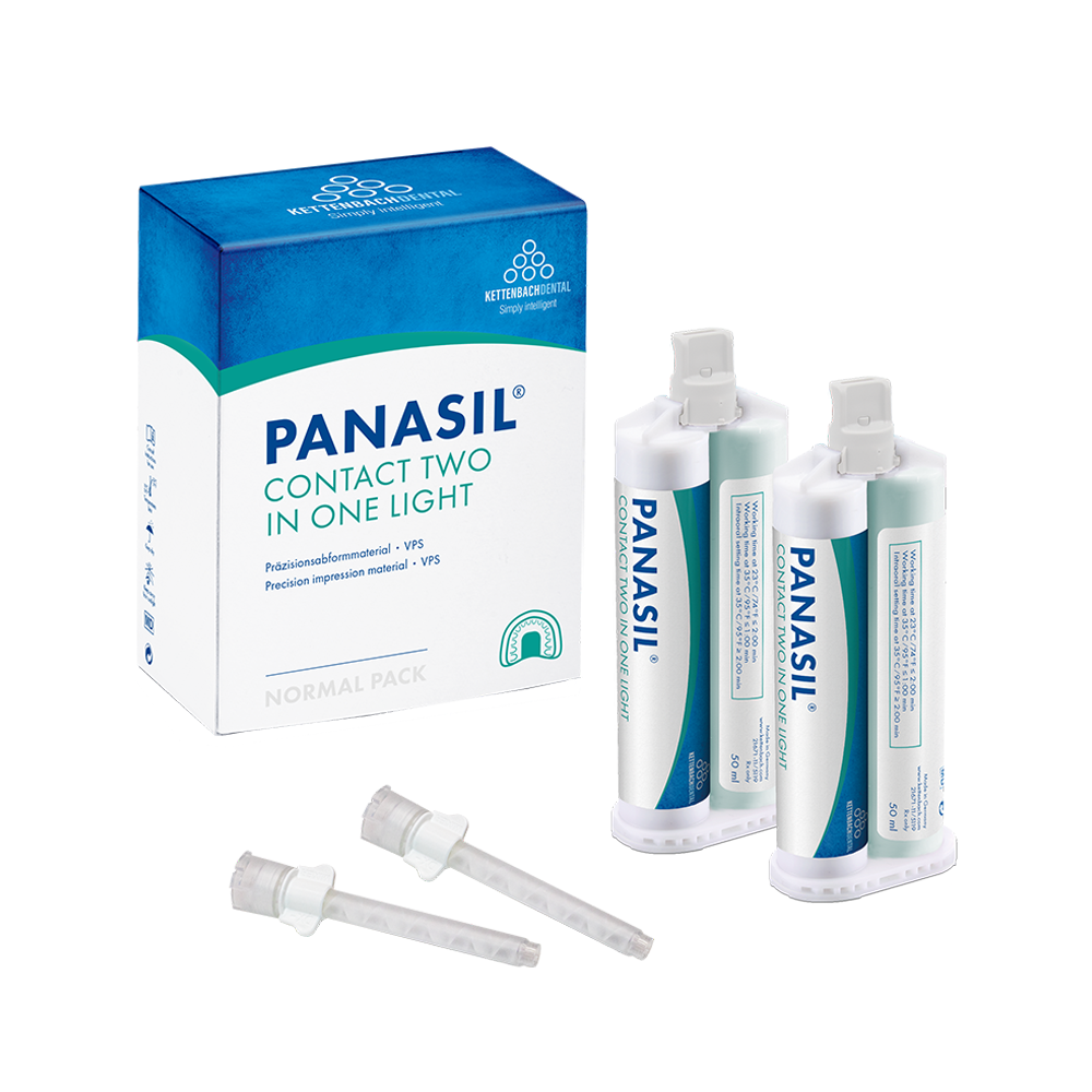 Panasil contact two in one Light Normal pack, 2 x 50 ml, 6 mixing tips