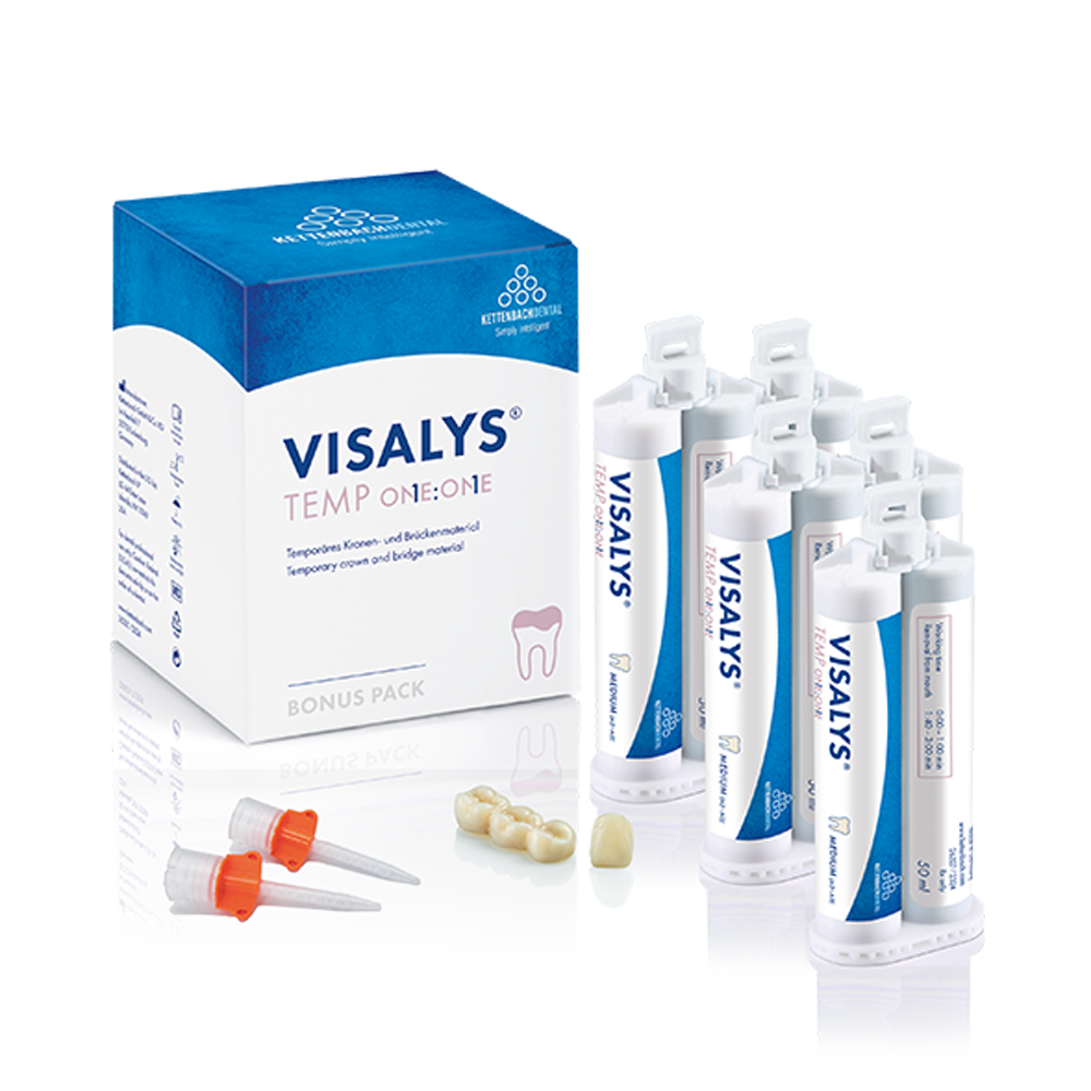 Visalys Temp One:One Medium (A2-A3) Bonus pack 5 x 50 ml, 15 mixing tips