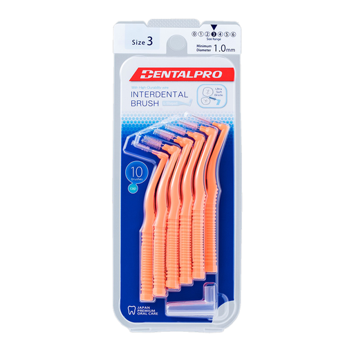 [ADENL10P3S] ID Brush L-Shape DentalPro - 3 S (6 Packs of 10)